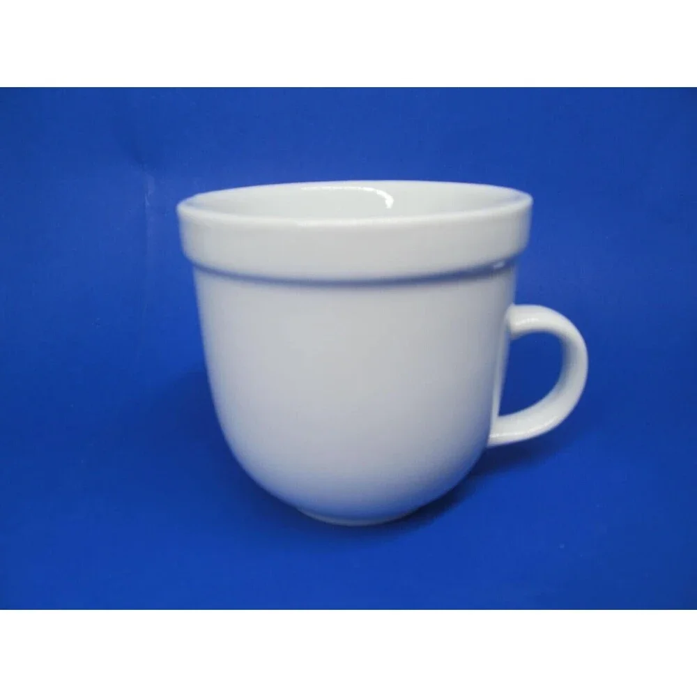 Pottery Barn Suppertime Du Jour White Coffee Mugs Cups Bundle of 3
